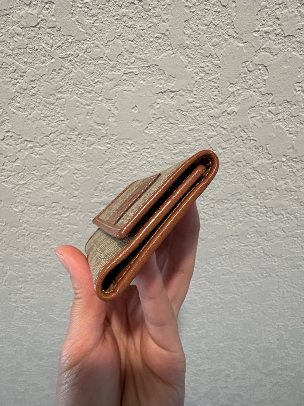 Celine Beige Canvas & Brown Leather Key Card Holder - Picture 12 of 13